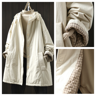 巨好看的初冬外套2025新款今年流行爆款中长款连帽夹棉棉服棉袄