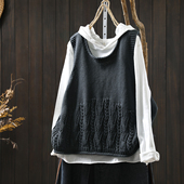 马甲女时髦洋气2026秋季 棉线针织后背开叉设计感宽松叠穿背心 新款