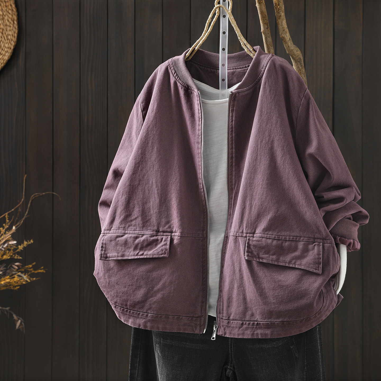 今年流行漂亮的外套女2026新款开春双口袋慵懒风洋气百搭休闲上衣,女装/女士精品,短外套,淘宝优惠券,粉丝福利购,淘宝优惠卷