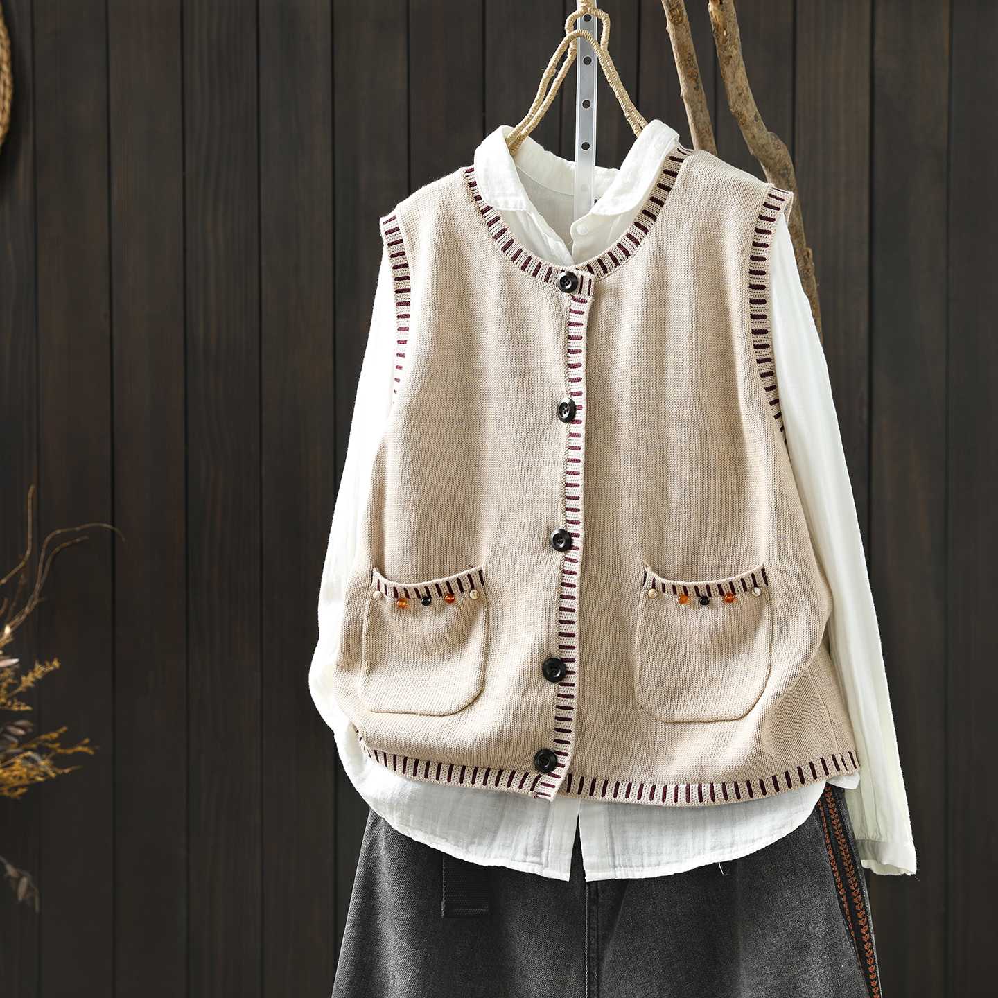 针织马甲女时髦洋气2026新款春超好看别致减龄精致小个子叠穿背心