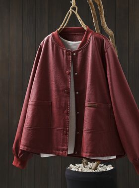 红色皮衣外套女2026新款秋季超火酷飒风机车独特气质穿搭pu皮夹克