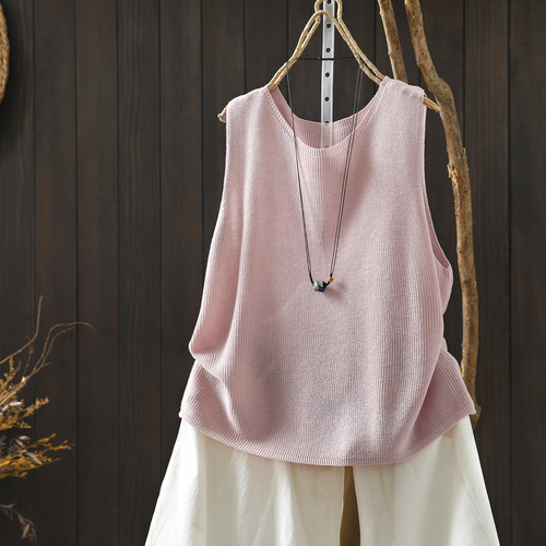 背心女夏外穿高级感2026今年流行的粉色超好看洋气减龄针织上衣