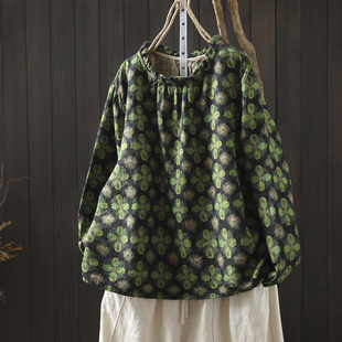 t恤 2026胖mm木耳领印花宽松休闲短款 超好看独特漂亮上衣春季 新款