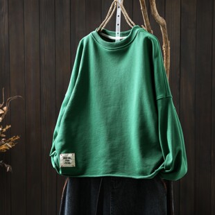 巨好看洋气大码 卫衣女新款 毛圈棉洋气无帽时尚 春时尚 上衣 2026爆款