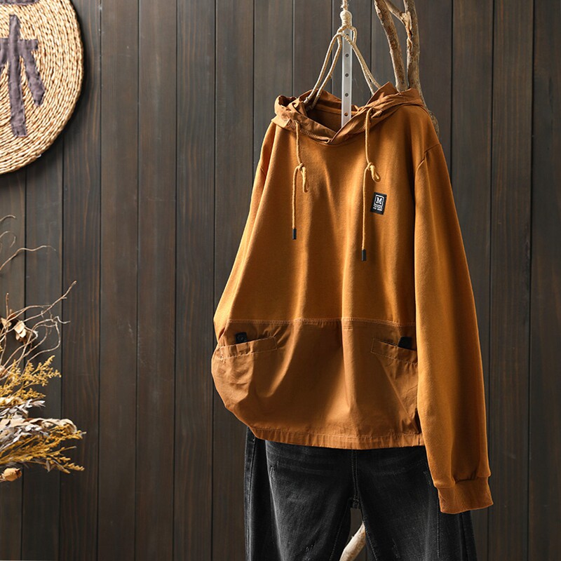 常规宽松棉复古拼接卫衣