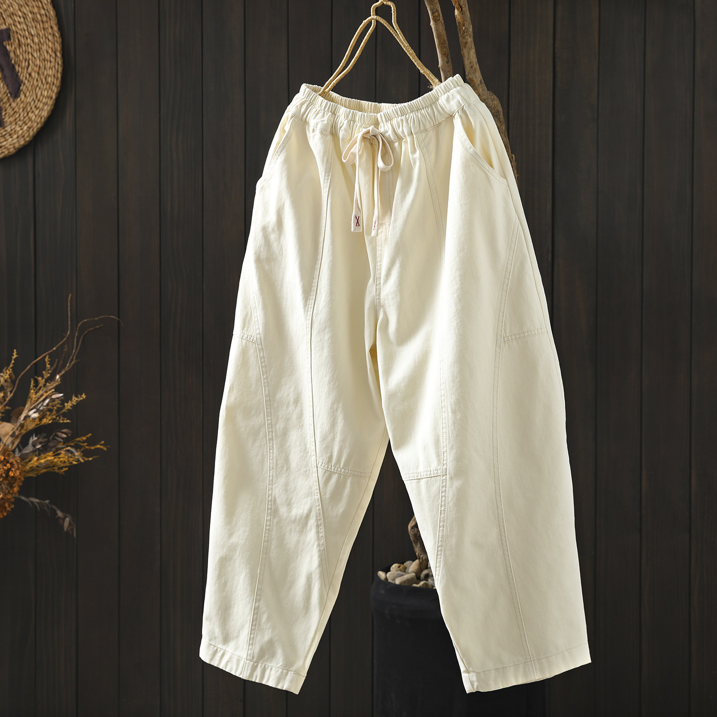 2026年超火的裤子女春新款白色流行小个子外穿洋气简约百搭九分裤,女装/女士精品,休闲裤,淘宝优惠券,粉丝福利购,淘宝优惠卷