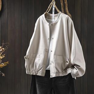 2026独特超好看小个子皮衣外套女白色酷飒风短款立领软皮pu皮夹克