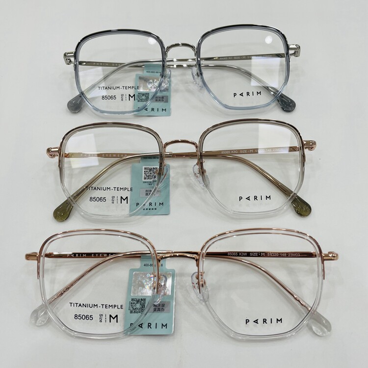 新款派丽蒙眼镜架超轻纯钛全框男女近视眼镜框配离焦镜片85065