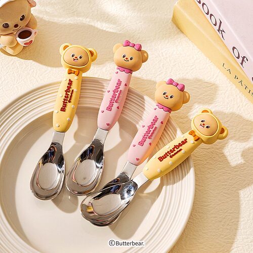 【摩登主妇&黄油小熊】儿童勺子食品级316不锈钢个人专用宝宝餐勺