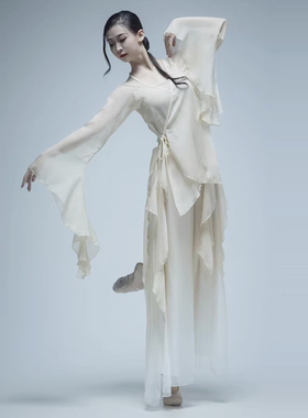 古典舞纱衣练功服夏季女款新款中国舞服装身韵基训服舞蹈上衣套装