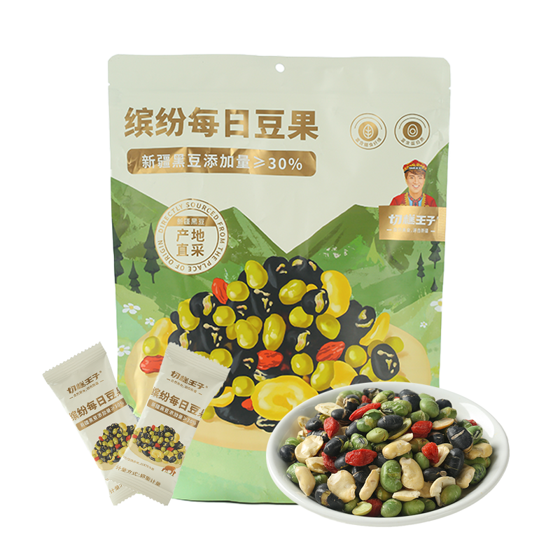 切糕王子缤纷每日豆果新疆黑豆青大豆蚕豆冻干枸杞非油炸独小包装