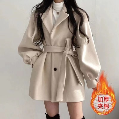 毛呢外套冬小个子中长款