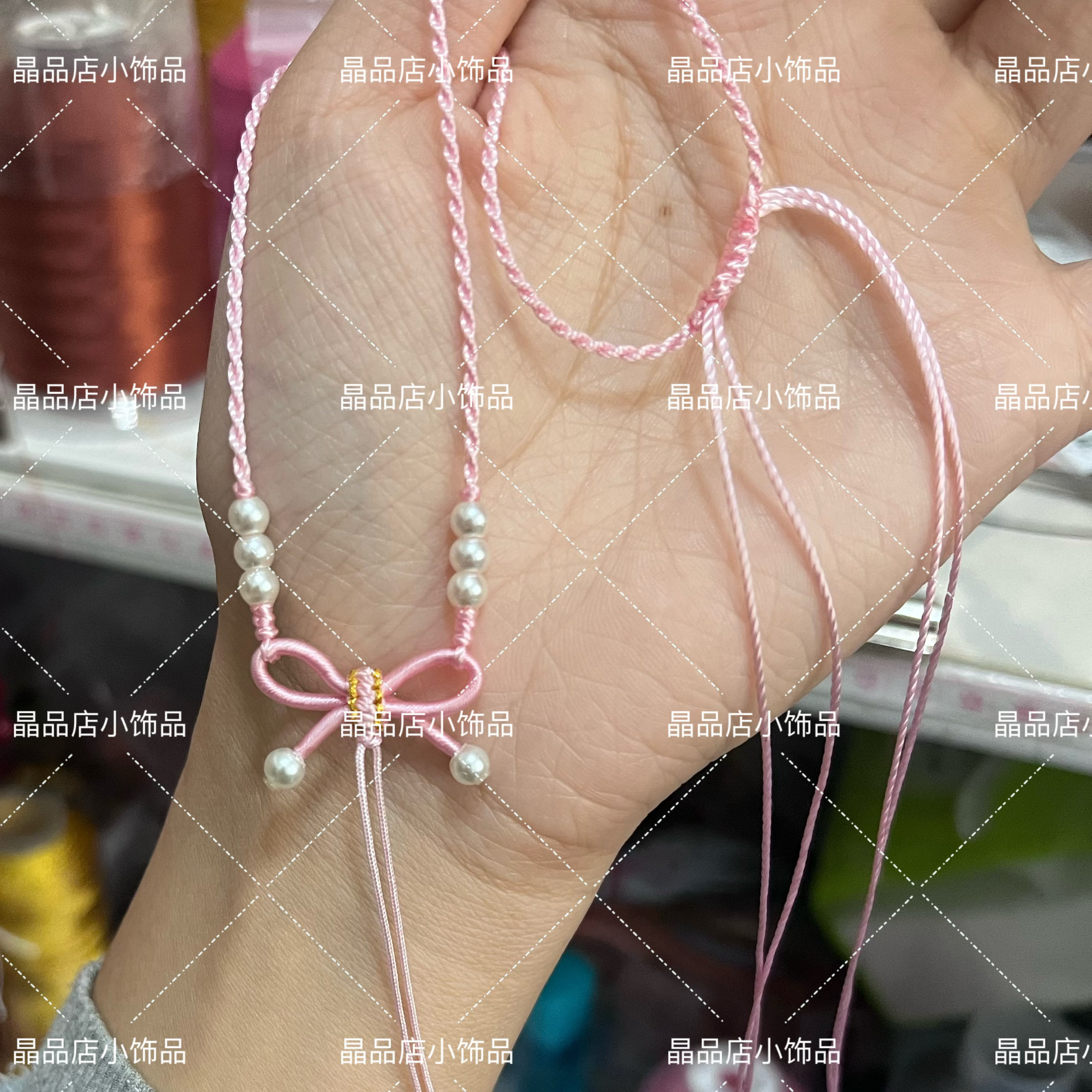 在逃公主蝴蝶结项链简约半成品可穿吊坠手工编织吊坠绳锁骨链原创