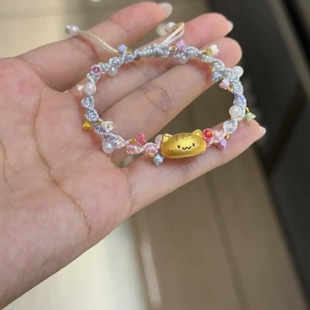 铃兰花法棍猫可爱手绳多巴胺小花珍珠段染手链闺蜜女生送女友礼物