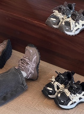 女童老爹鞋2025冬季新款男童加绒保暖阿甘鞋儿童二棉防滑运动鞋