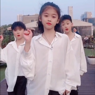 现代舞大码 衬衣男女成儿童演出抒情艺考中国舞垂感宽松爵士舞衬衣