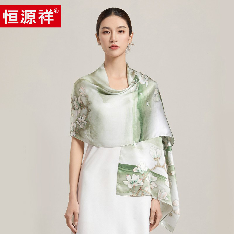 教师节礼物送女老师的国风真丝巾