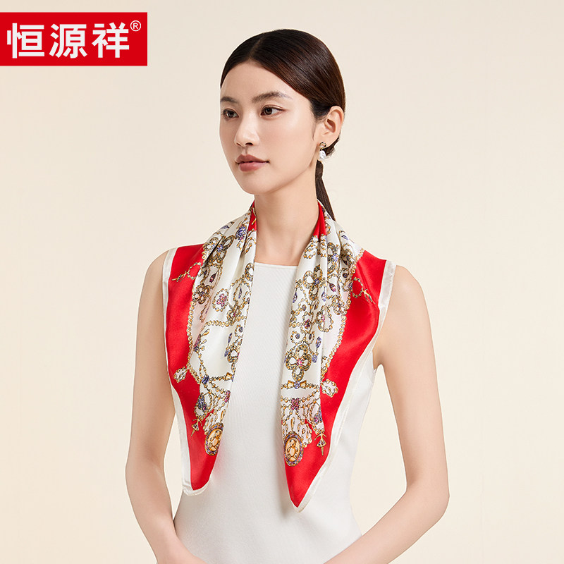 100%桑蚕丝小方巾丝巾女薄款系脖