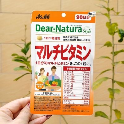 日本代购 ASAHI朝日Dear-Natura14种天然复合维生素矿物质90日