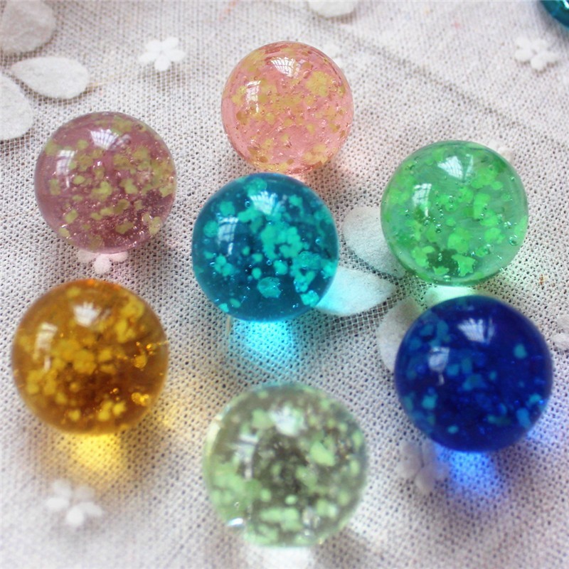 25mm无孔夜光玻璃球会发光夜明珠儿童玩具弹珠鱼缸荧光琉璃珠装饰