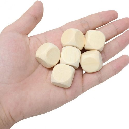 20mm【支持印LOGO】木制圆角骰子手绘空白色子原木筛子实木小骰子