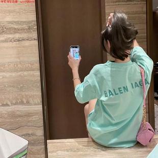 Dsyle潮牌25夏季 网红纯棉短袖 韩版 宽松减龄中长款 T恤女 新款 Rouje