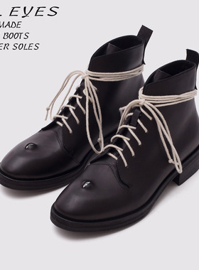 「ALL EYES」眼睛手工靴子 真皮鞋底