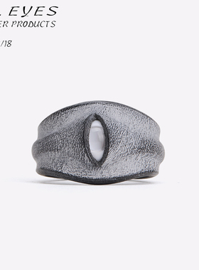 目器All Eyes 手工皮革眼珠窄版戒指 竖眼版