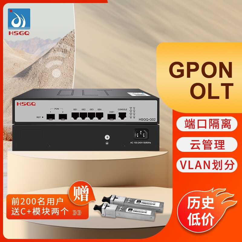 鸿升HSGQ小型GPON OLT光纤设备VLAN划分EPON O