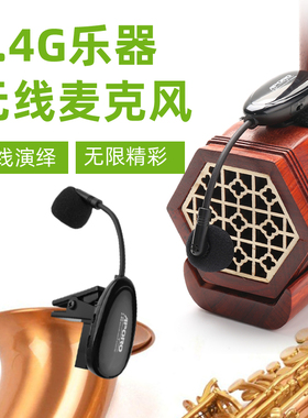 APORO乐器专用2.4G无线麦克风二胡拾音话筒领夹式笛子萨克斯便携