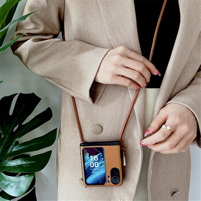 oppofindn2flip折叠手机壳挂绳女