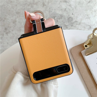 黄色f7070女男外壳 7000折叠屏翻盖保护套zflip2全包防摔zflip5G时尚 适用三星Galaxy ZFlip手机壳一体指环sm