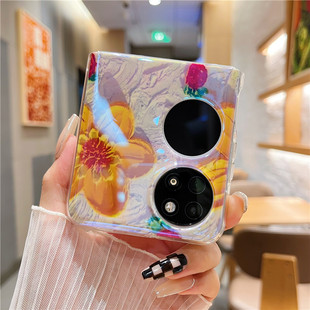 山茶花适用华为p50pocket手机壳硅胶软p50宝盒pockets保护壳折叠屏透明p50pock手机套全包防摔新款超薄女外壳