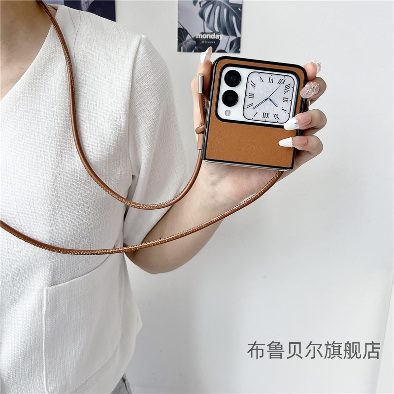 华为Novaflip手机壳斜挎挂绳新款