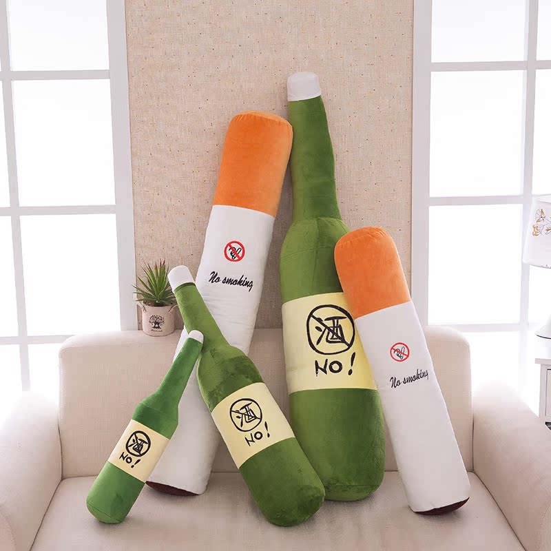 仿真酒瓶抱枕毛绒玩具创意戒烟