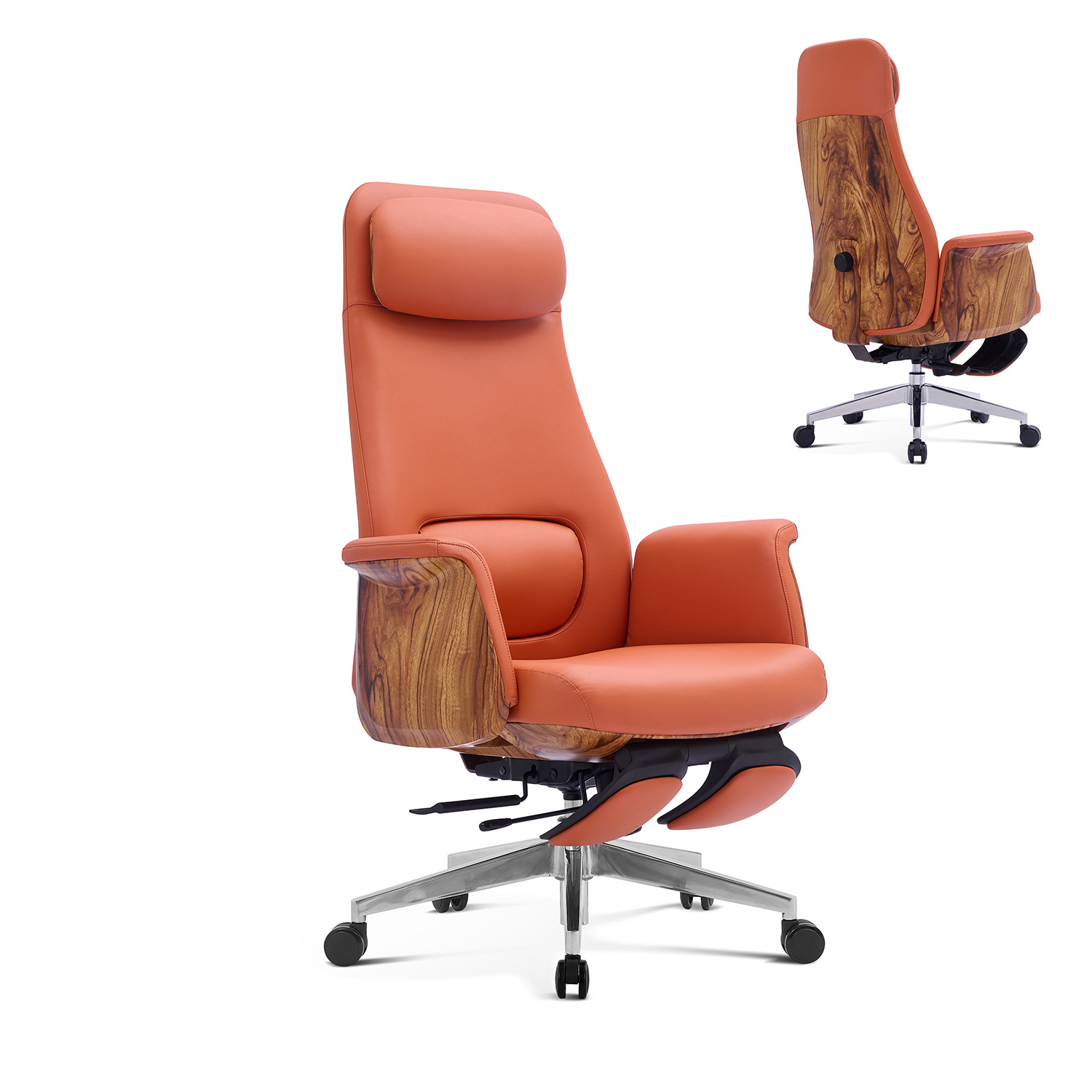 靠腰调节功能皮椅老板办公椅护腰