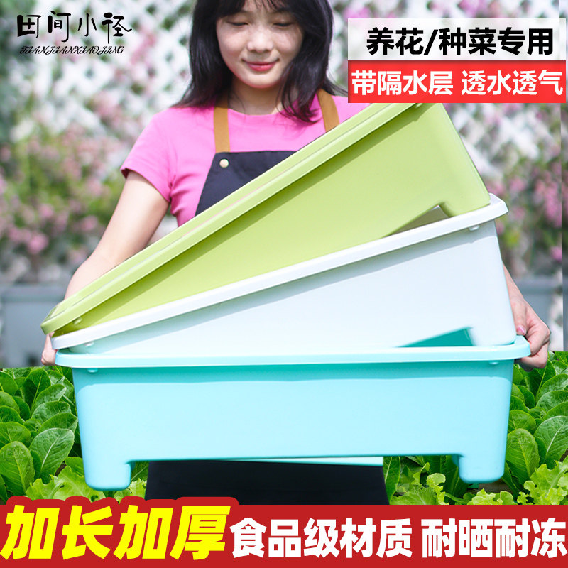 阳台种菜专用盆家庭蔬菜种植箱楼顶长方形塑料花盆家用菜盆草莓盆,鲜花速递/花卉仿真/绿植园艺,花盆,淘宝优惠券,粉丝福利购,淘宝优惠卷