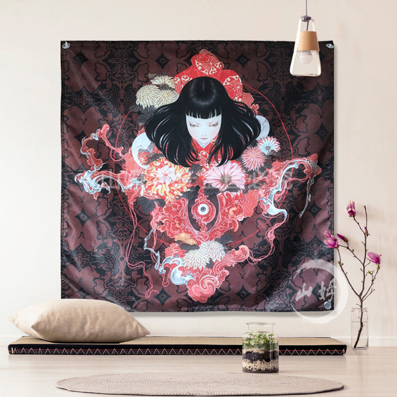 可定制 艺妓 tattoo刺青纹身挂旗挂布酒吧工作室日式会所墙饰挂画