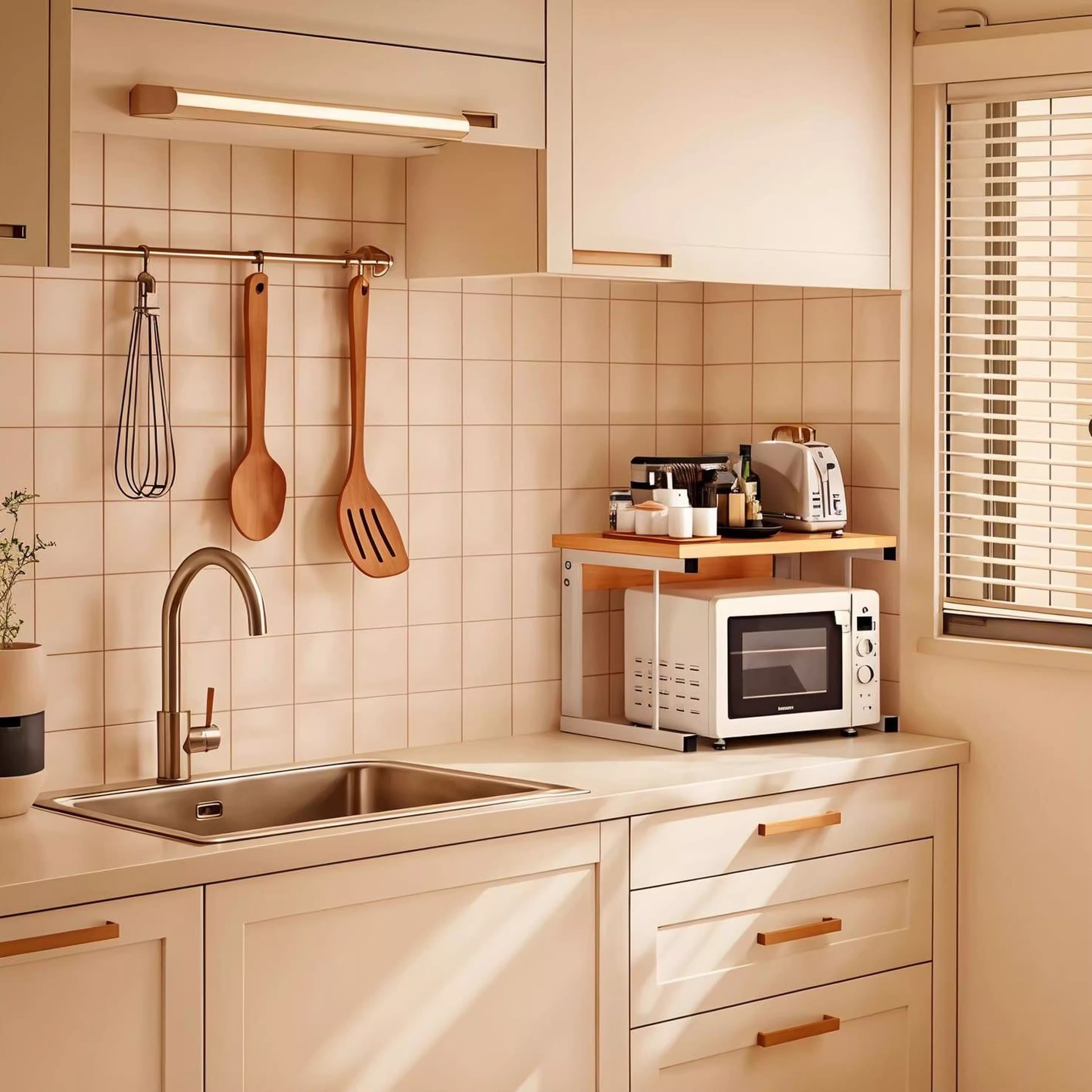 放锅架置物架微波炉落地架厨房创意收纳架储物架家用烤箱调料碗架