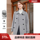 betu百图冬季 新款 宽松双排扣双面呢毛呢外套呢子大衣
