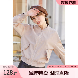 Betu百图短外套女韩版宽松休闲飞行员夹克小个子春季新款