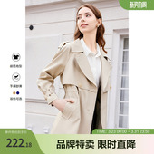 betu百图中长款 风衣外套春别致抽绳双排扣风衣双色可选