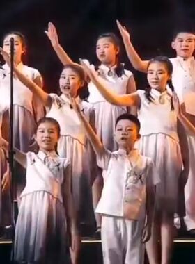 新款男女童合唱演出服中大童朗诵