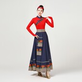 套装 藏族舞蹈演出服装 女广场舞新款 跳舞裙子西藏艺考大摆裙半身裙