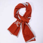 橙色针织围脖女冬季 保暖双面百搭护颈椎交叉围巾25120110