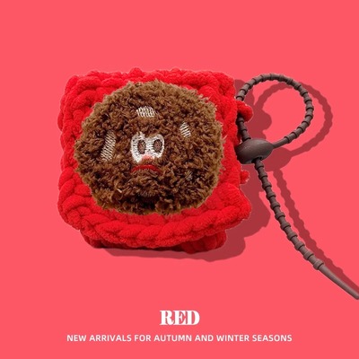 适用漫步者FitBuds Pro保护壳EDIFIER新款FitBudsPro蓝牙耳机保护套毛绒醒狮收纳包Fit卡通buds可爱充电仓