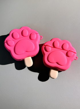 创意红色爪爪冰棍适用oppoencoair4pro保护套free4壳Free2i蓝牙耳机套free2盒air4i壳free3硅胶air2pro软R4壳