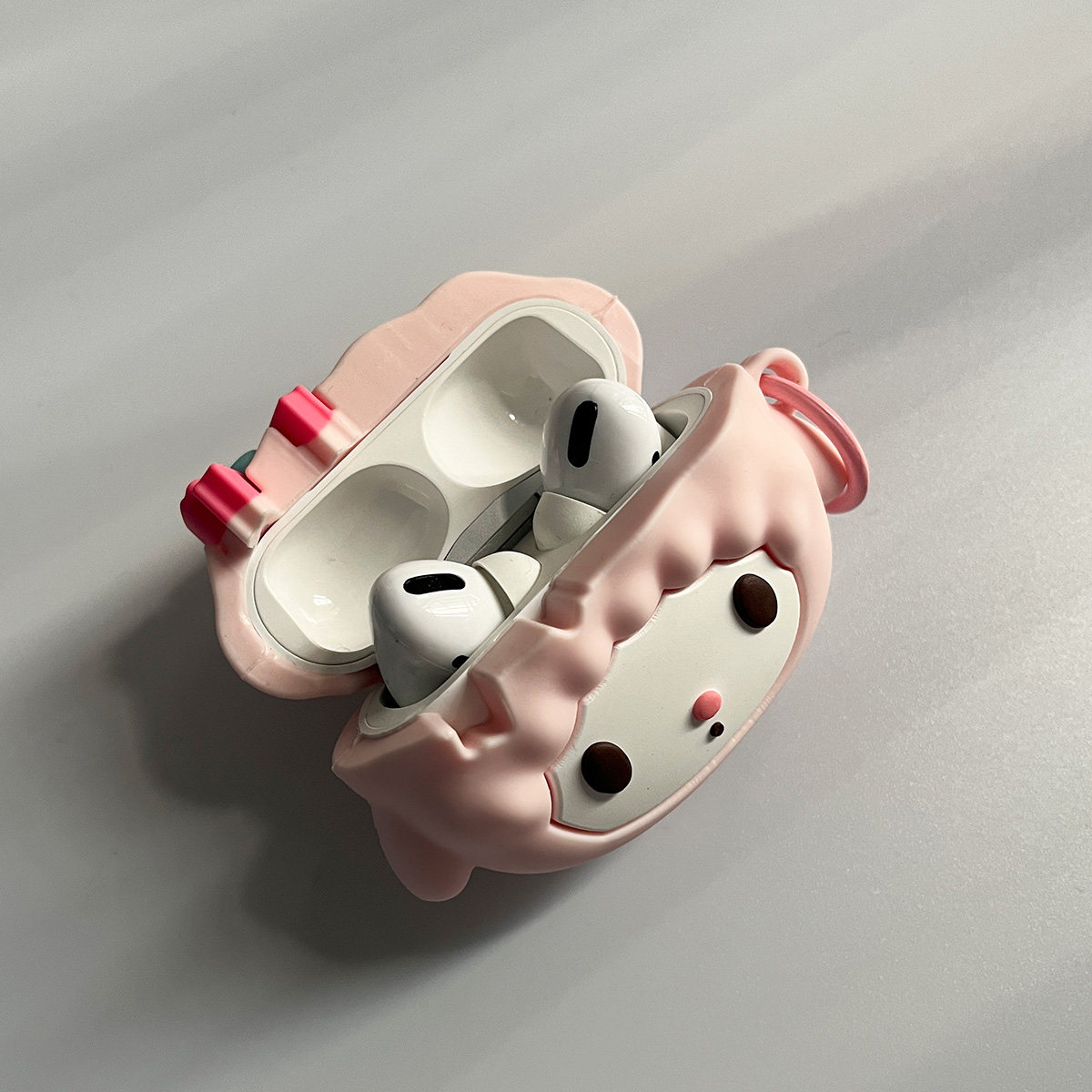 创意粉色卷发小羊适用于baseus倍思m3s保护套m2s保护壳e3无线蓝牙耳机套M2S可爱小绵羊wo4软壳pro硅胶m2spro