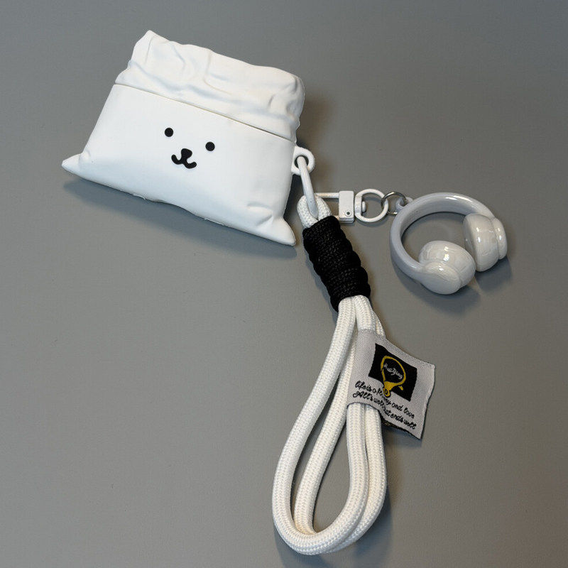创意自嘲熊布袋适用airpods4保护套苹果蓝牙耳机壳airpodspro2保护壳硅胶airpodspro3盒华强北7代pro7