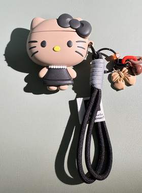 创意黑裙子凯蒂猫适用vivotws5保护套tws4壳无线蓝牙耳机套iqoo tws1 air2 pro硅胶air3pro软tw4耳机盒tws3e